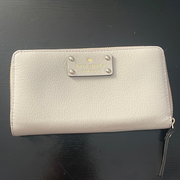 kate spade Handbags - Light gray Kate spade wallet. Used one week.